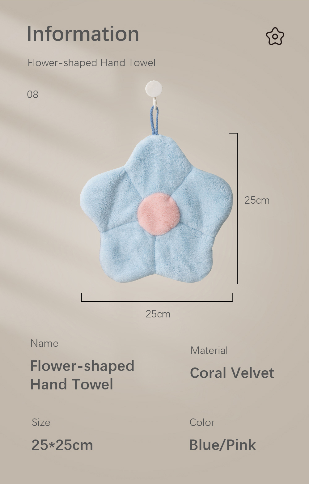 Flower-shaped Hand Towel _10_
